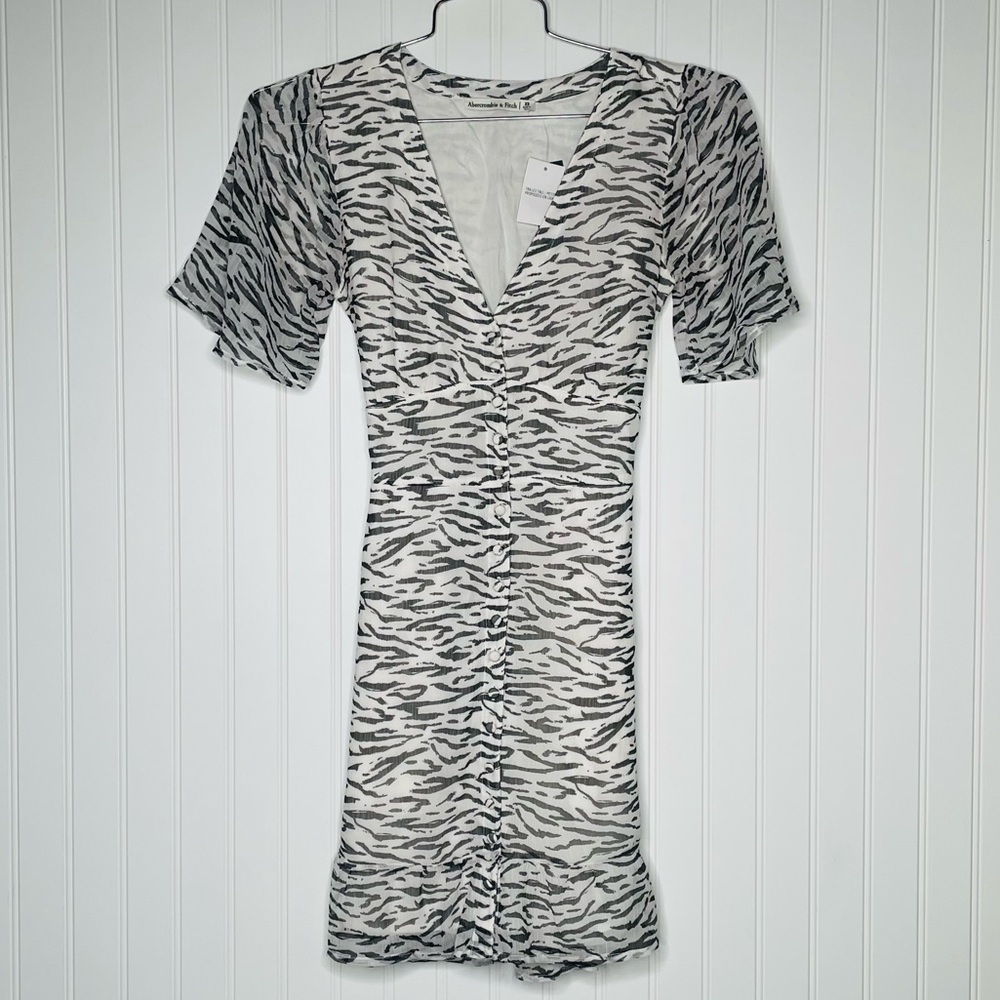 Abercrombie & Fitch Zebra Fit Button Up Mini Dress - Picture 2 of 7